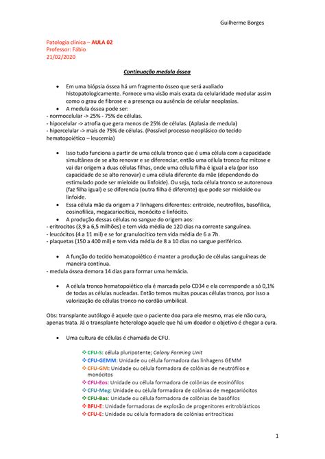 Patoclinica aula 02 Resumo Anatomia Patológica II Patologia clínica