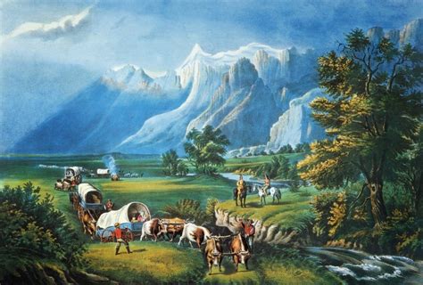 Emigrants To West Nthe Rocky Mountains Emigrants Crossing The