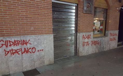 Aparece Pintadas A Favor De Los Presos De ETA En El Batzoki De Gernika