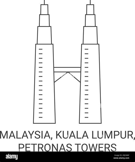 Malaysia Kuala Lumpur Petronas Towers Travel Landmark Vector