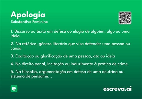 Significado Da Palavra Apologia - Apologia - Significado e Sinônimo - escreva.ai