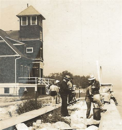 Sw Muskegon Mi Rppc 1930s Fishermen Fishing Channel Uscg A Flickr