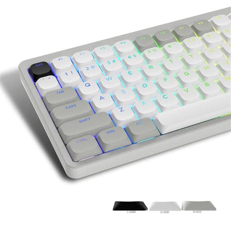 WOMIER 143 Keys PBT Low Profile Keycaps Shine Through RGB Backlit Key ...