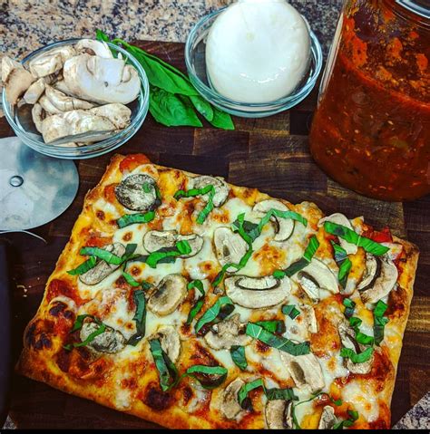 Basil Mushrooms Fresh Mozz Homemade Sauce Dining And Cooking