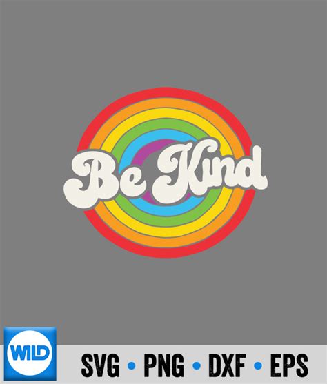 LGBT SVG Lgbtq Be Kind Gay Pride Lgbt Ally Rainbow Flag Retro Vintage SVG WildSvg