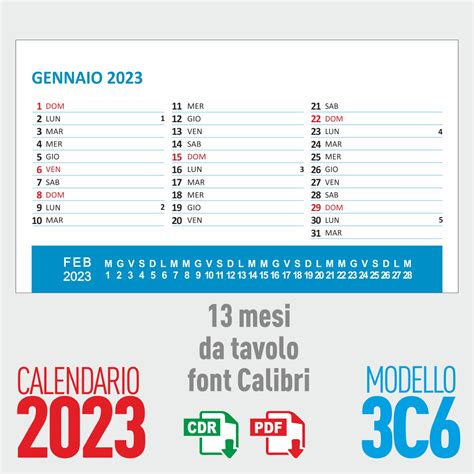 Calendario Mensile Colonne Ecalendario