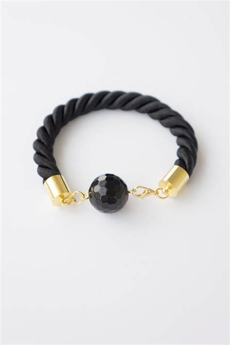 Black Rope Bracelet Onyx Bracelet Onyx Jewelry Black Bracelet Good Luck Bracelet Friendship