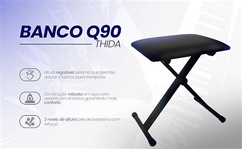 Banco Banqueta Desmontável Regulagem Para Teclado Piano Amazon