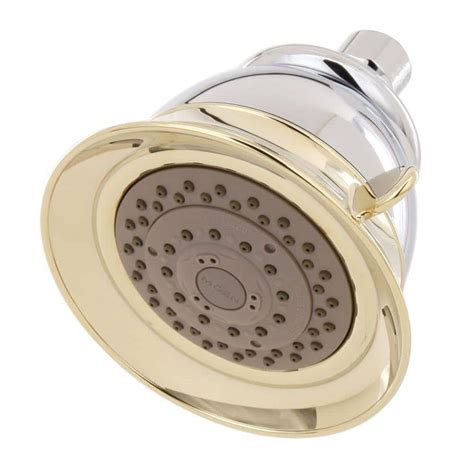 Reviews For Moen 4 Spray 5 In Single Wall Mount Fixed Shower Head In Chrome Polished Brass Pg