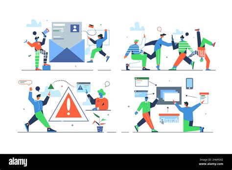 Set Of Different Online Processes Stock Vector Image And Art Alamy