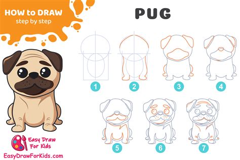 How To Draw Kawaii Pug