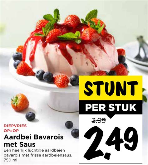 Aardbei Bavarois Met Saus Ml Aanbieding Bij Vomar