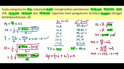 Pengukuran Berulang Ketidakpastian Mutlak Ketidakpastian Relatif