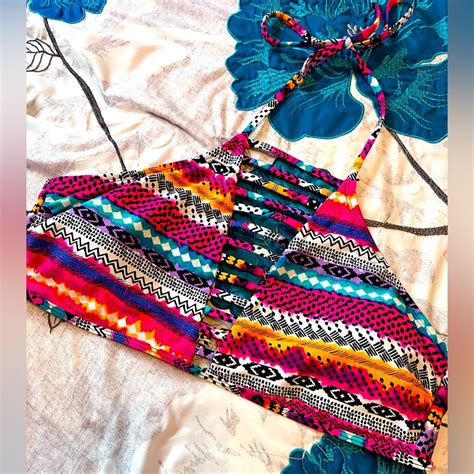 Nobo No Boundaries Gorgeous Colorfully Lattice Bikini Gem