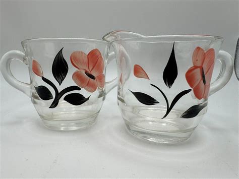 Vintage Bartlett Collins Creamer Sugar Bowl Pink Flowers Gay Fad S Vtg Etsy