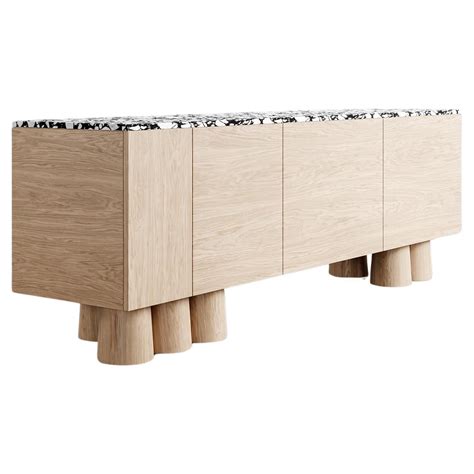 BOND DRESSER Modern 6 Drawer Nude Cathedral Oak Exotic Black White Groove For Sale At 1stDibs