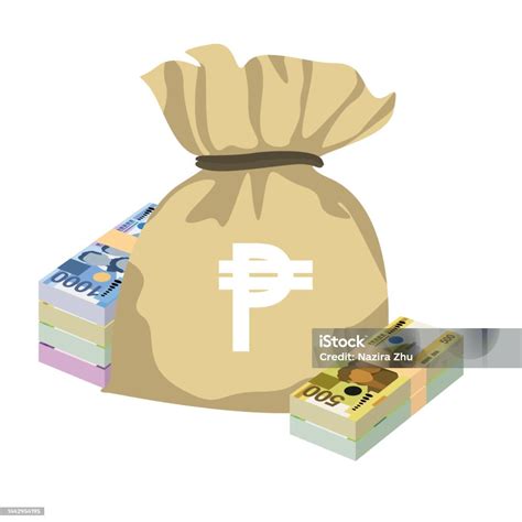 Philippine Peso Vector Illustration Philippines Money Set Bundle