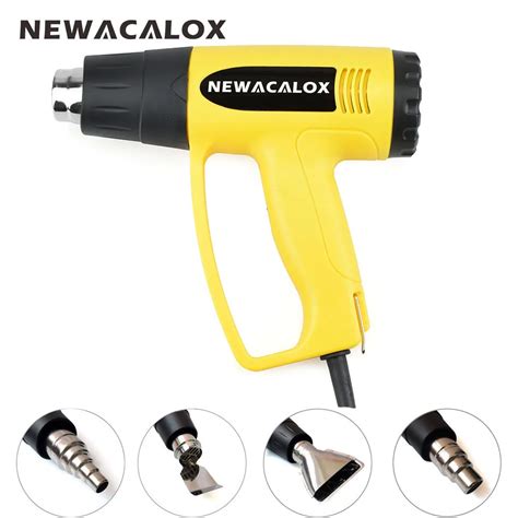 NEWACALOX Heat Gun 2000W 220V EU Plug Industrial Electric Hot Air Gun Thermoregulator Shrink