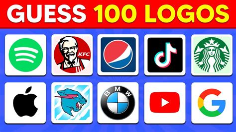 Guess The Logo In 3 Seconds 100 Famous Logos Youtube