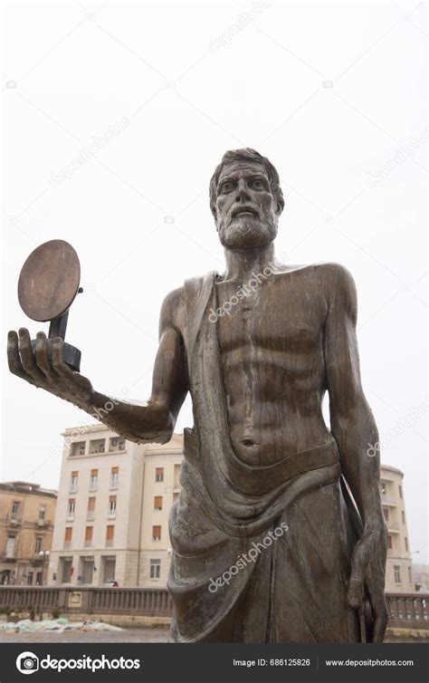 Public Statue Scientist Archimedes Stock Editorial Photo © Adwo