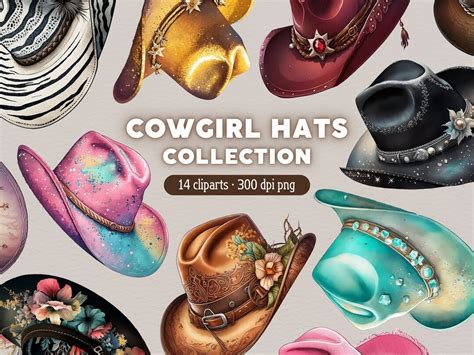 Cowgirl Hats PNG, Cowboy Hat Clipart, Western Watercolor Clip Art ...