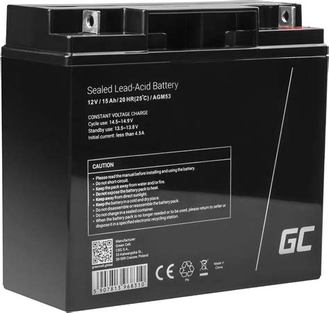 Greencell Rechargeable Batterie Agm V Ah Accumulateur Au Gel Plomb