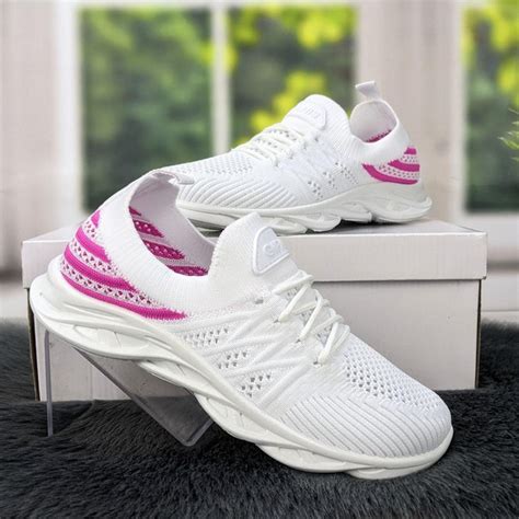 Кроссовки женские тканевые Gipanis белые с розовым 40 р (26,2 см) 4395 ...