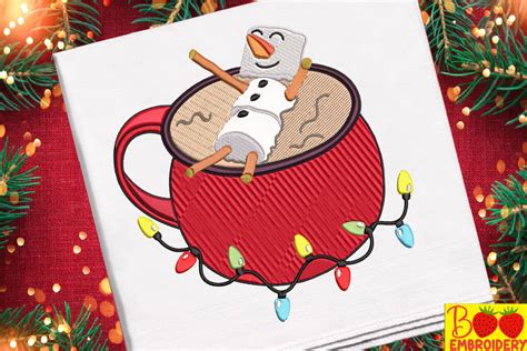Hot Chocolate Marshmallow Snowman Creative Fabrica