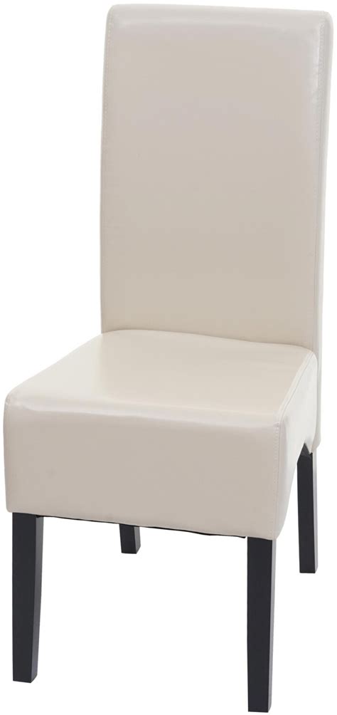 Mendler Esszimmerstuhl Latina Küchenstuhl Leder creme dunkle Bein 74540 ab 119 99