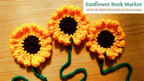 Crochet Sunflower Book Marker Pdf Pattern Etsy Israel