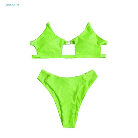 kisshave Bikini Color Sólido Correas Transparentes Traje De Baño