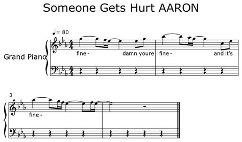 Someone Gets Hurt AARON - Sheet music for Piano