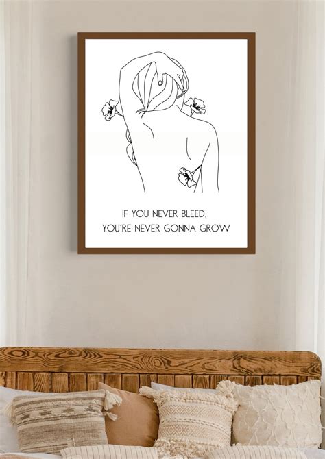 If You Never Bleed You Re Never Gonna Grow Digital Print Taylor Swift Folklore Lyric Wall Art