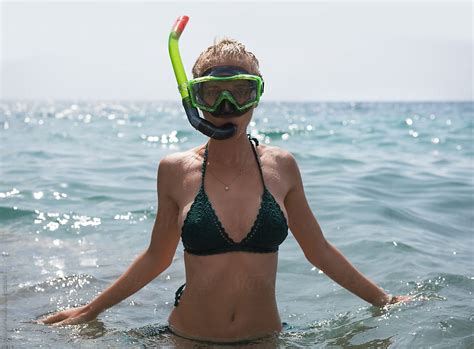 Woman In Bikini And Snorkeling Mask By Stocksy Contributor Milles