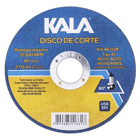 Disco de Corte Fino 7 Polegada Corte Aço Inoxidável Aço Geral Kala