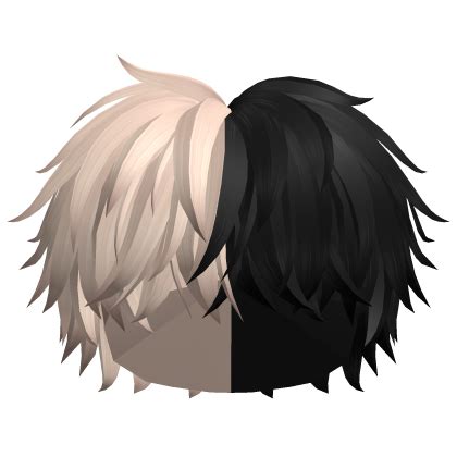 Fluffy Messy Emo Boy Hair Blonde Black Roblox