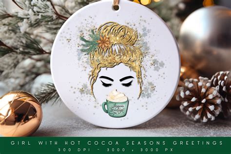 Girl With Hot Cocoa Christmas Design Graphic By Birch Designs Creative Fabrica