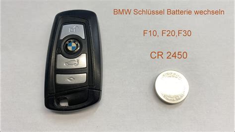 BMW Schlüssel Batterie wechseln F10 F11 Typ CR2450 YouTube