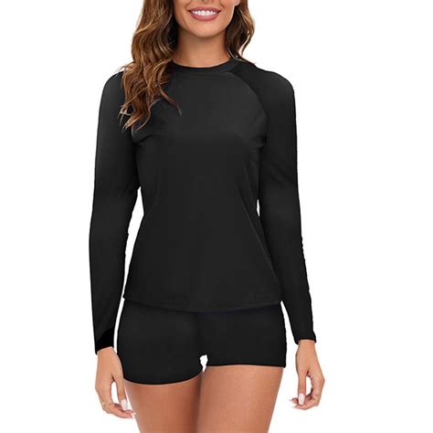 KBKYBUYZ Women Swimsuits 2 Piece Bikini Swimsuit Women Long Sleeve Tops And Shorts Diving Suit