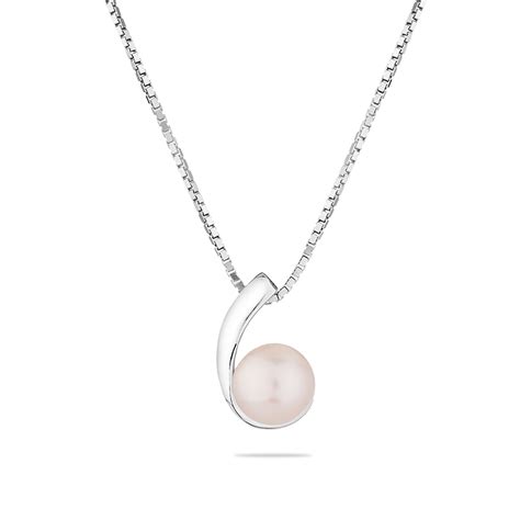 Сребърно колие с бяла перла Sp0002aw Swan Pearls