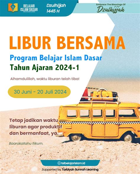 Libur Bersama Program Belajar Islam Dasar Tahun Ajaran