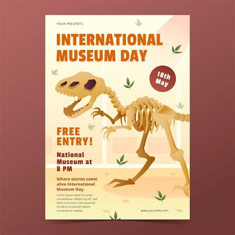 Gradient vertikal postervorlage für den internationalen museumstag