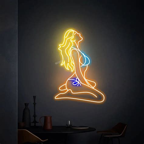 Sexy Woman Body Neon Sign Bathroom Lady Body Neon Sign For Bar Nippycustom