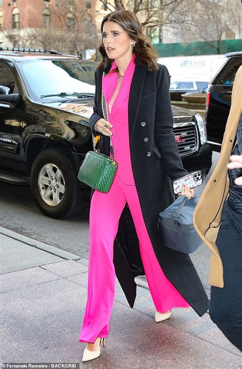 Katherine Schwarzenegger Is Chic In A Hot Pink Suit As She Chats Up Her
