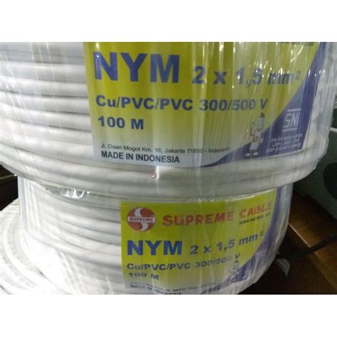 Jual Power Cable Kabel Listrik Tunggal Nym 2X1 5Mm Supreme Roll 100M