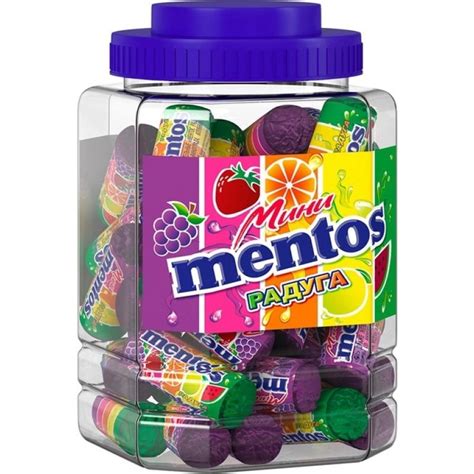 Perfetti, Mentos Mini Радуга драже (50*10г), жевательные конфеты купить ...