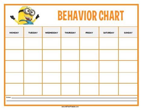 Minions Behavior Chart Classroom Behavior Chart Free Printable