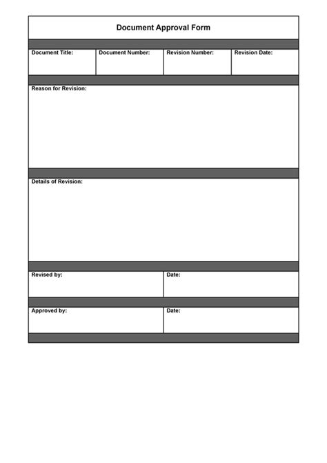 Document Approval Form Template Free Sample Example And Format Template