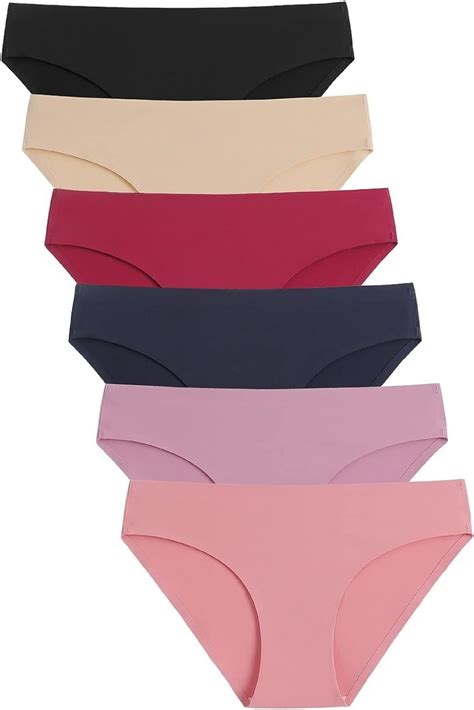 Caterlove Women S Seamless Underwear No Show Stretch Bikini Panties Silky Invisible Hipster 6 Pack