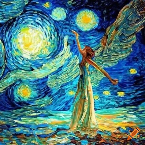 abstract brush stroke painting  van gogh style  surreal elements